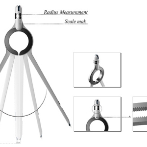 自帶刻度的尺子圓規(guī)